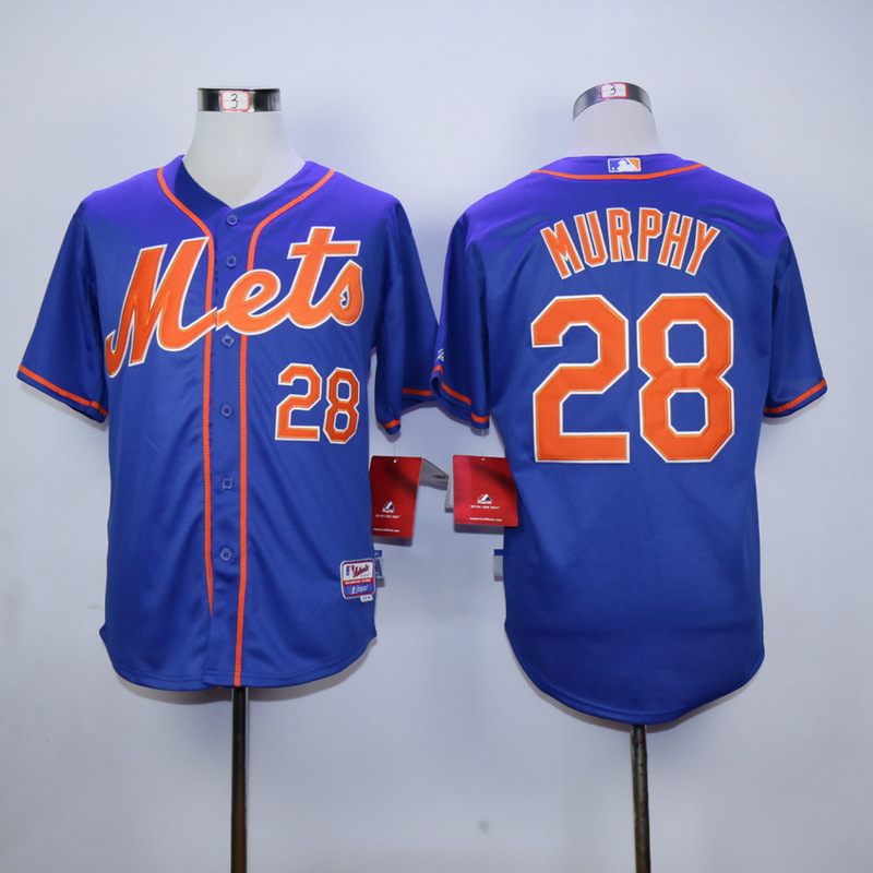 Men New York Mets #28 Murphy Blue MLB Jerseys